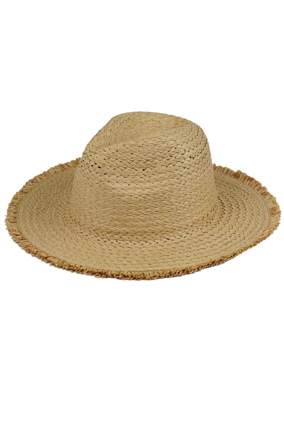 Frayed Solid Straw Hat