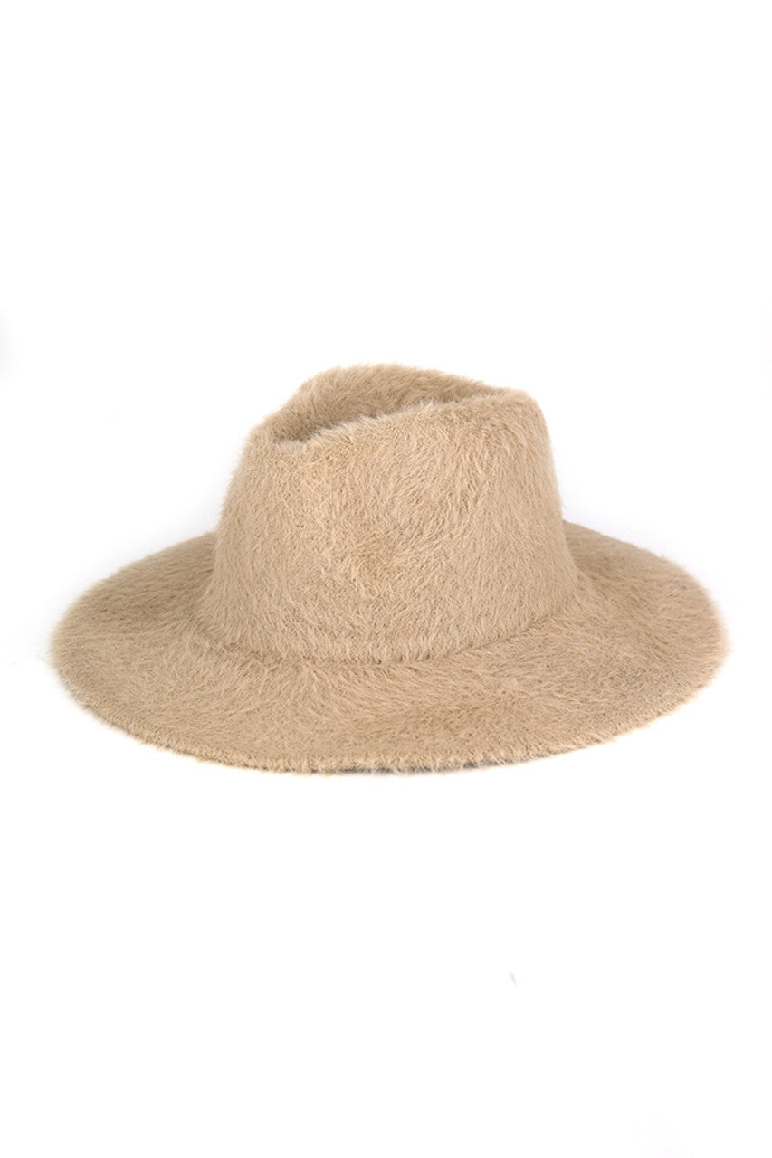 Fuzzy Palin Solid Winter Fedora Hat