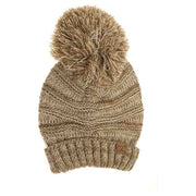 Tri-Color Slouchy Pom C.C Beanie