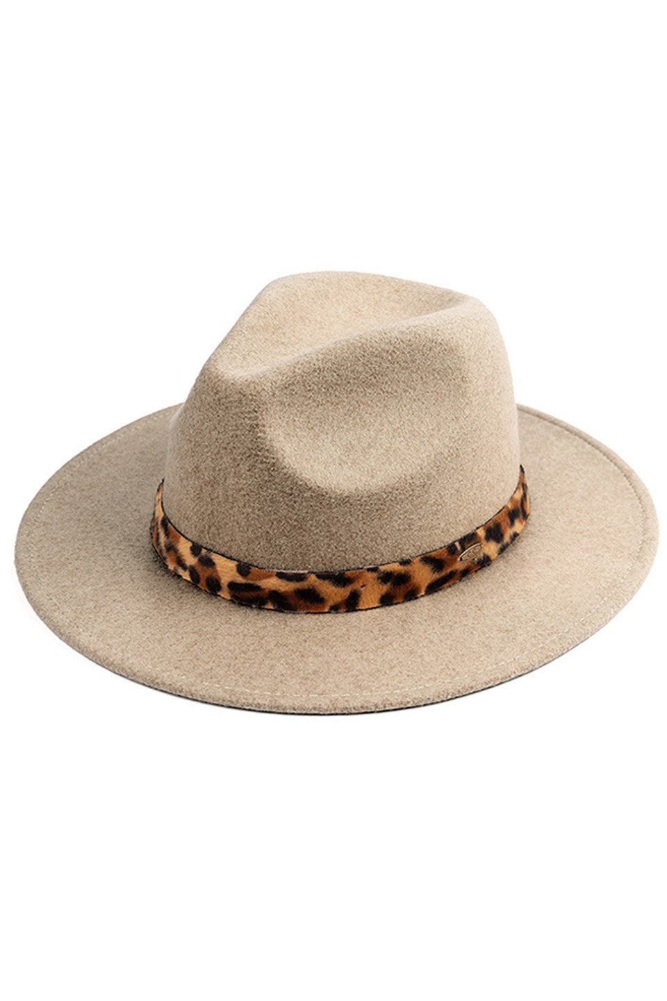 C.C Vegan Felt Heather Color Leopard Hat