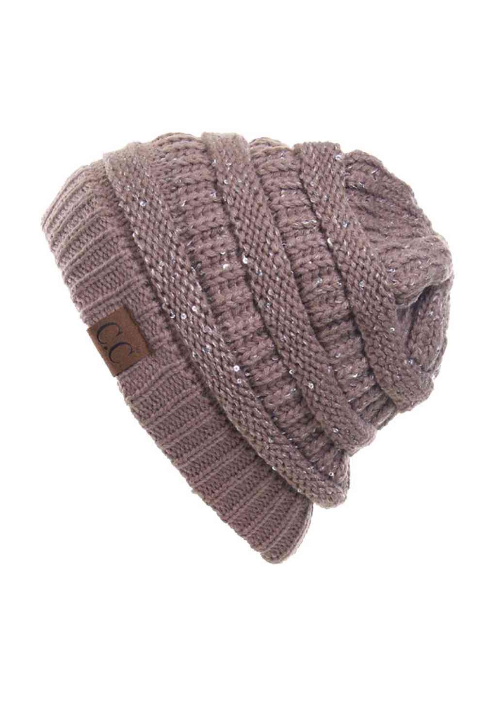 C.C Sequin Ponytail Messy Bun Beanie