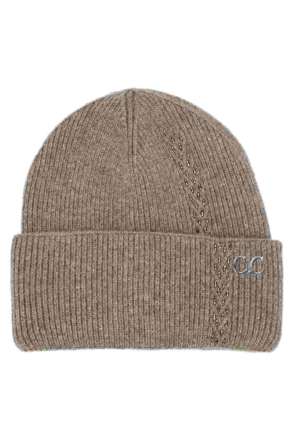 C.C Bead Embellishments Angora Cuff Beanie