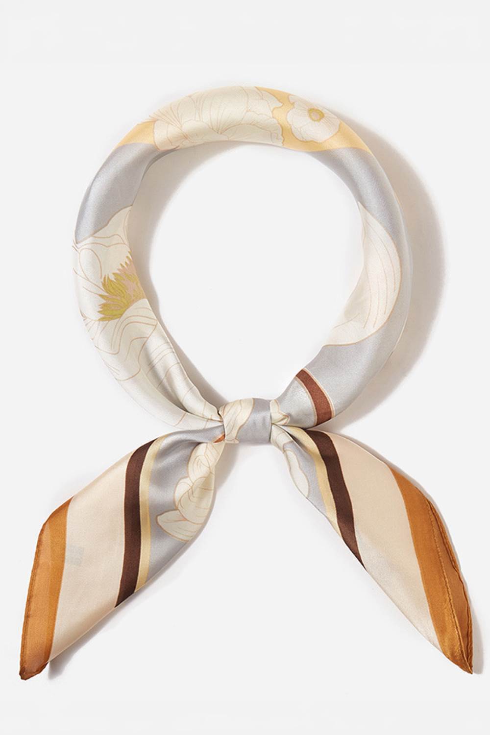 Floral Pattern Blocks Bandana Summer Scarf