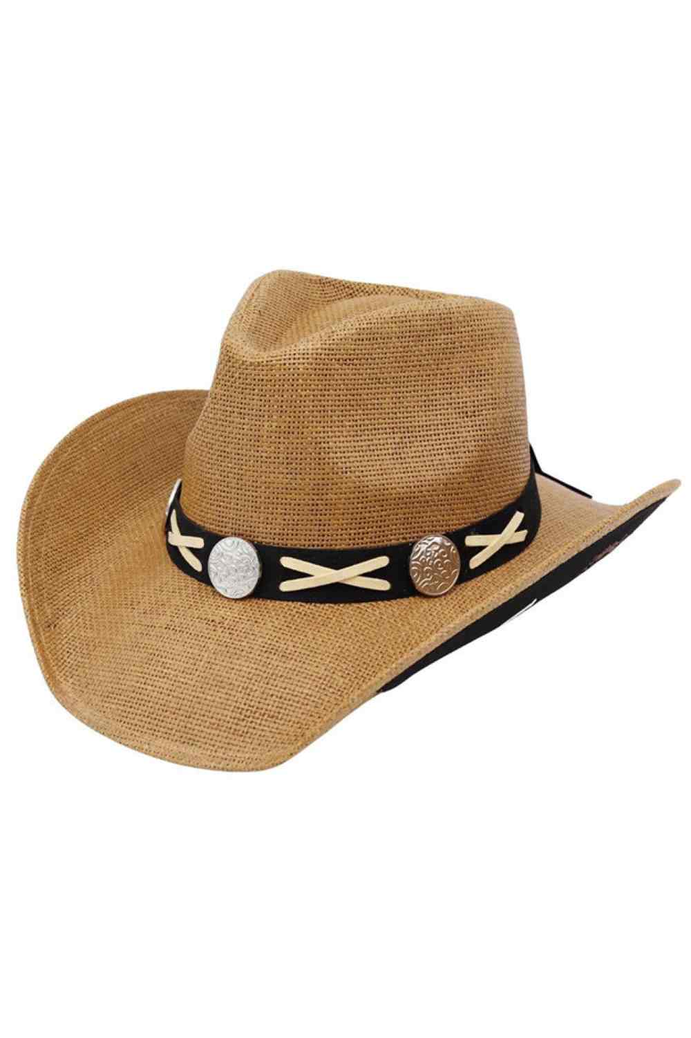 Horse & Horseshoe Print with X-Lace and Conchos Cowboy Hat