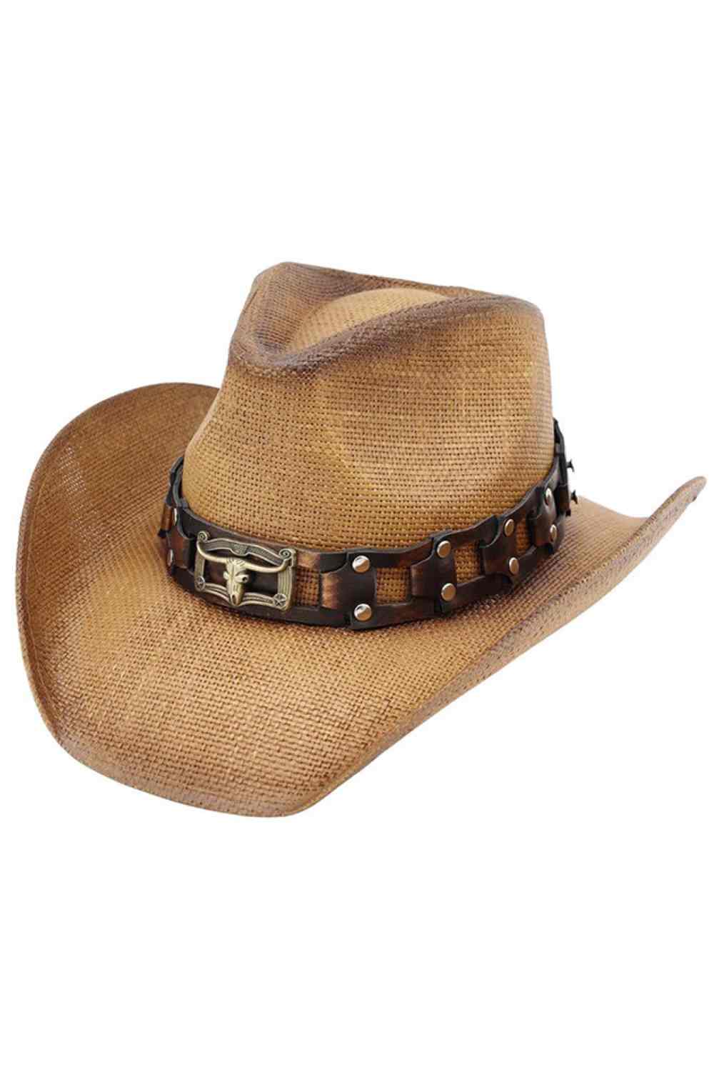 Longhorn Buckle Rugged Studded Band Cowboy Hat