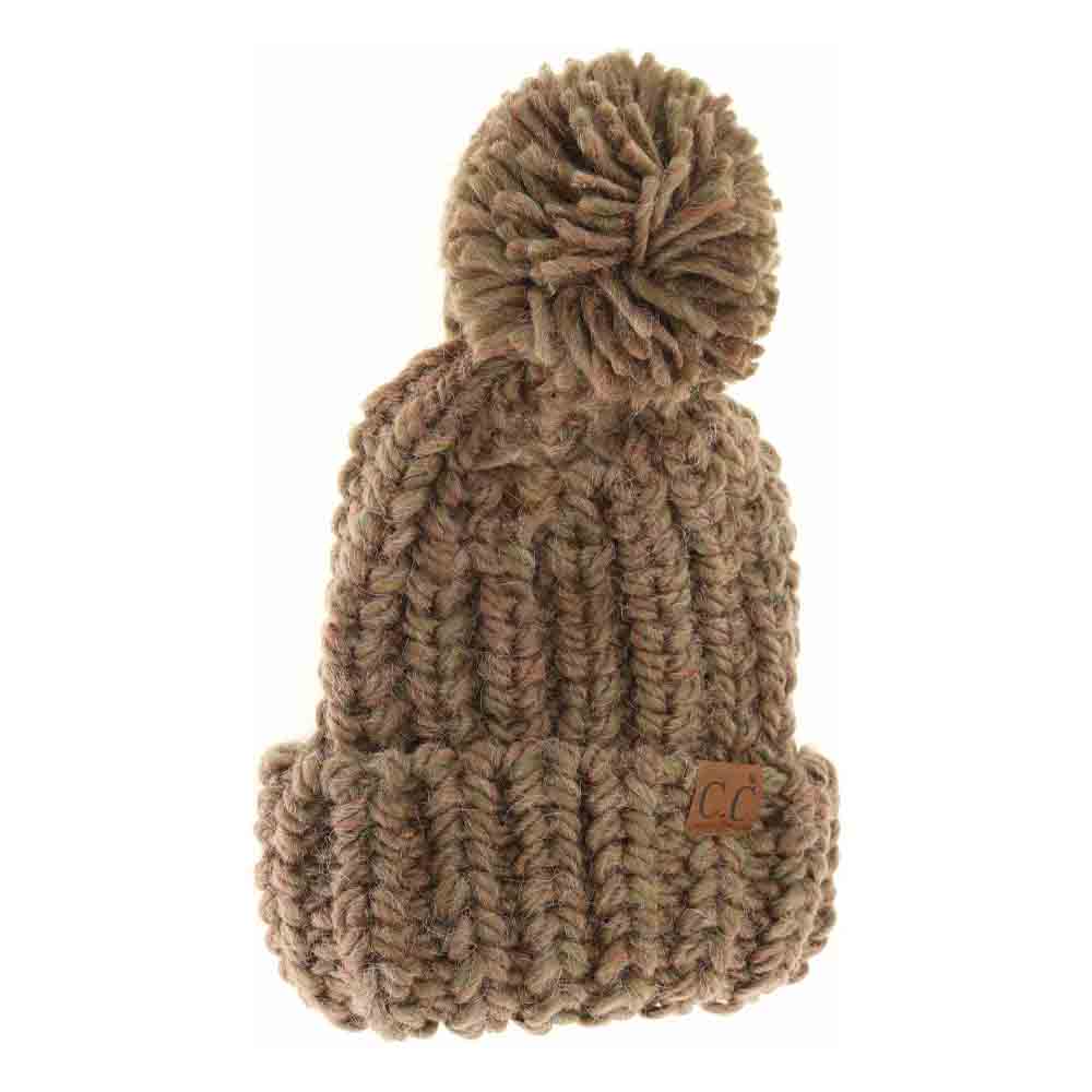 Chunky Knit Yarn Pom C.C Beanie