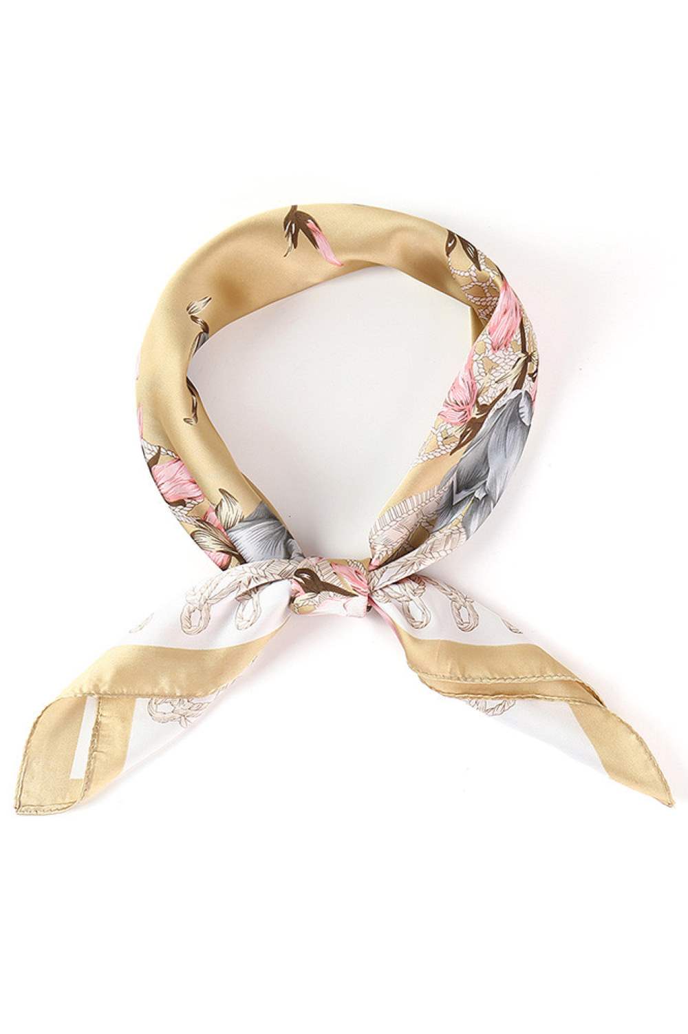 Multi Color Flowers Print Bandana Summer Scarf