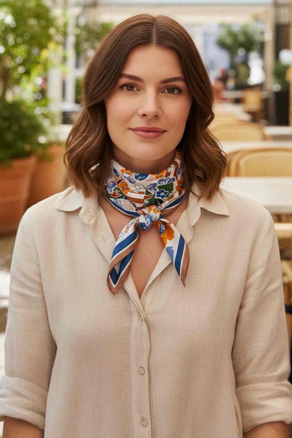 Vibrant Floral and Geometric Pattern Bandana Scar