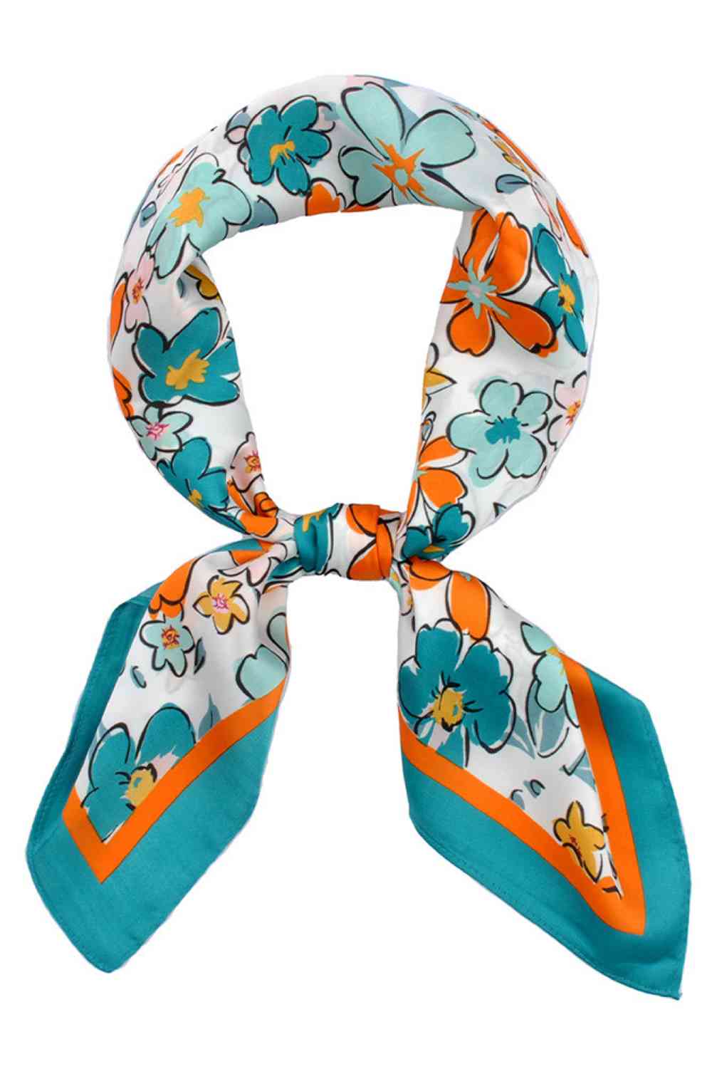 Floral Illustrated Print Bandana Summer Scarf