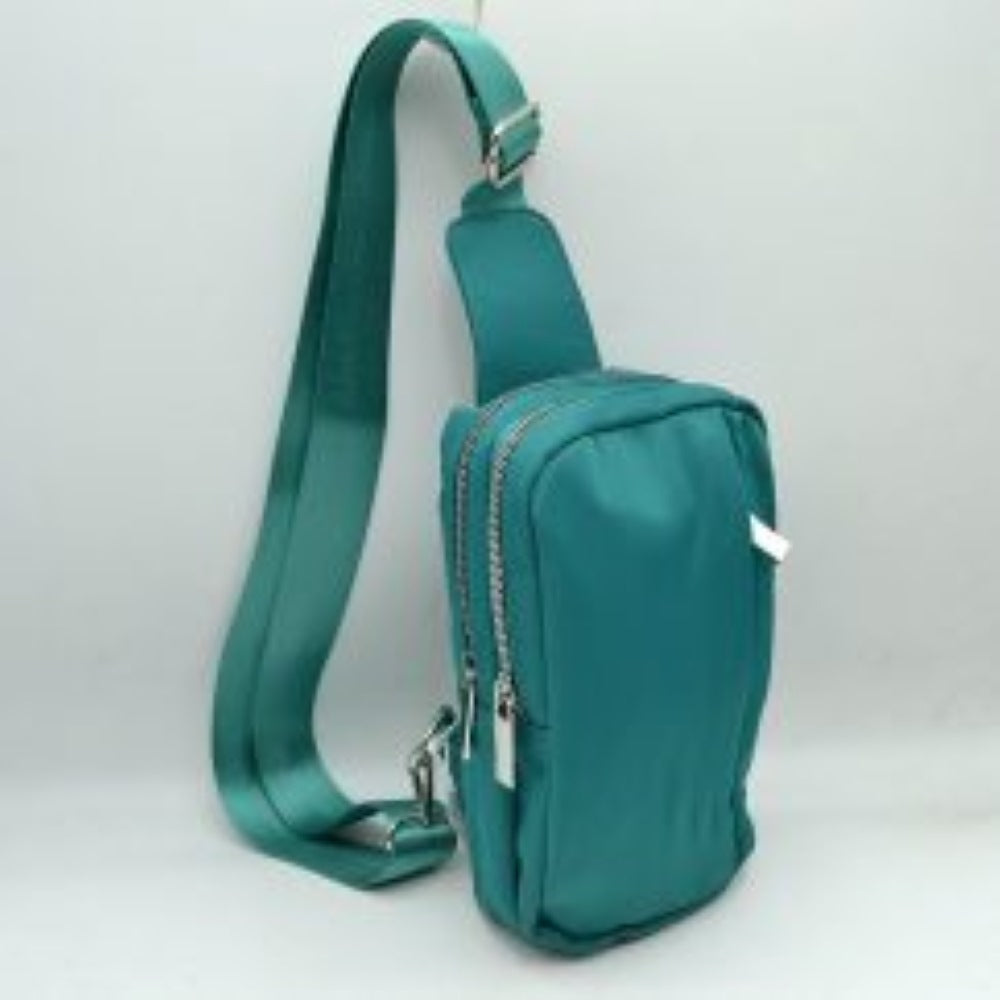 Minimalist Utility Sling Bag with Dual Zipper Compartments