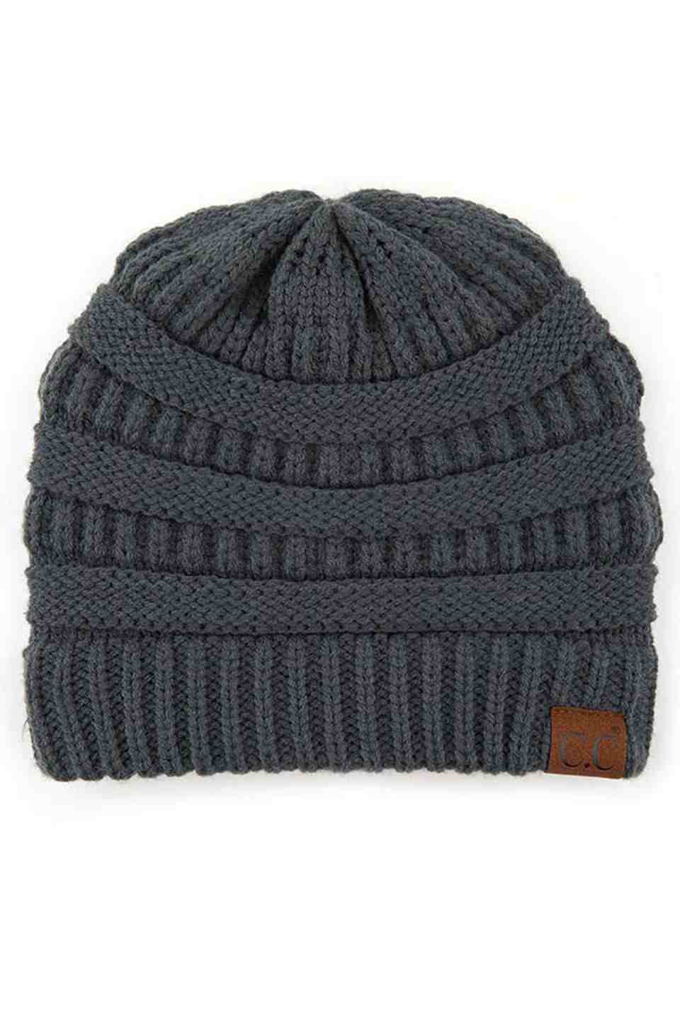 C.C Women's Ribbed Knit Solid Color Beanie