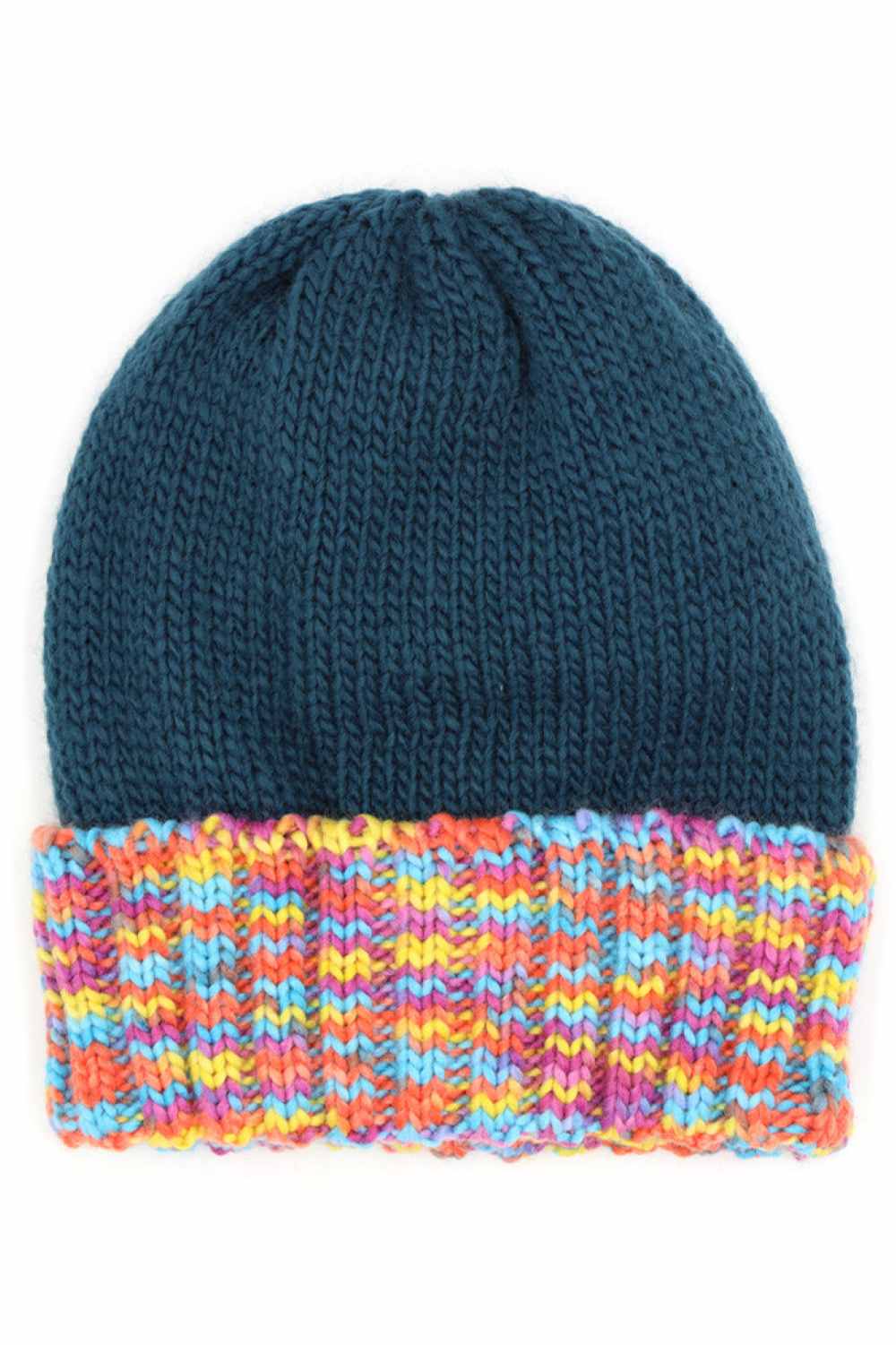 MULTI COLOR BAND FLEECE BEANIE