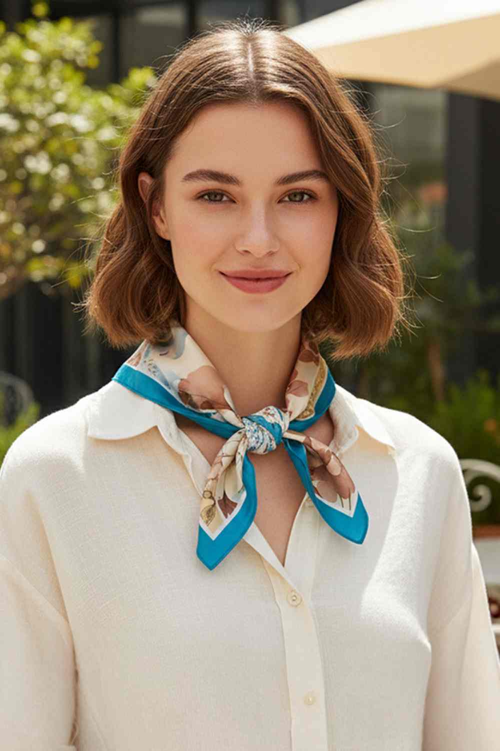 Multi Floral Pattern Print Bandana Scarf