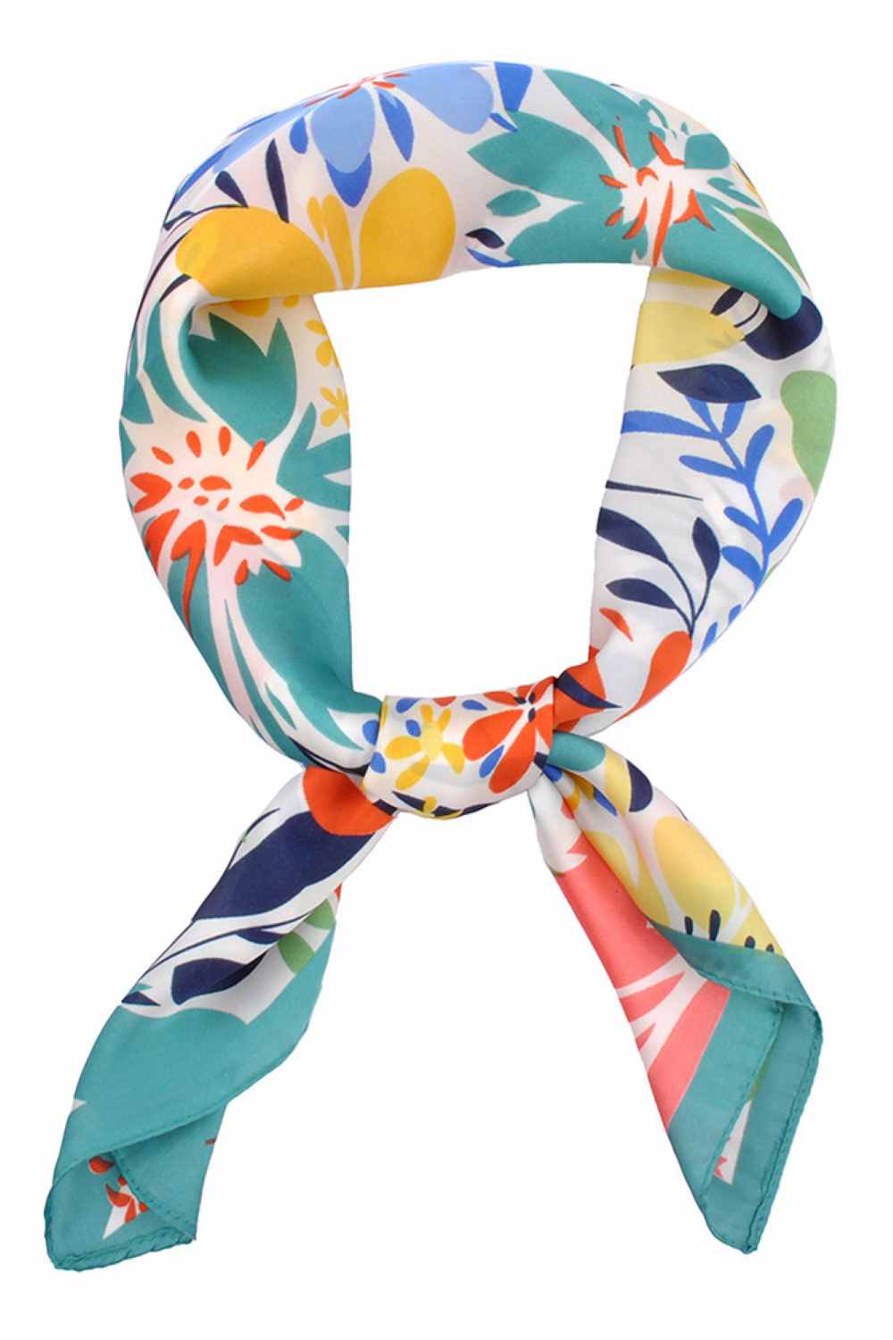 Vibrant Floral Pattern Bandana Summer Scarf