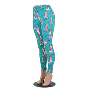 American flag cross pattern leggings