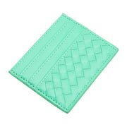 Faux Leather Basket Weave Card Holder Wallet