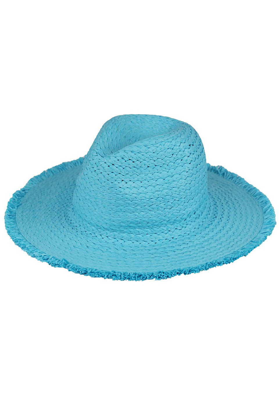 Frayed Solid Straw Hat