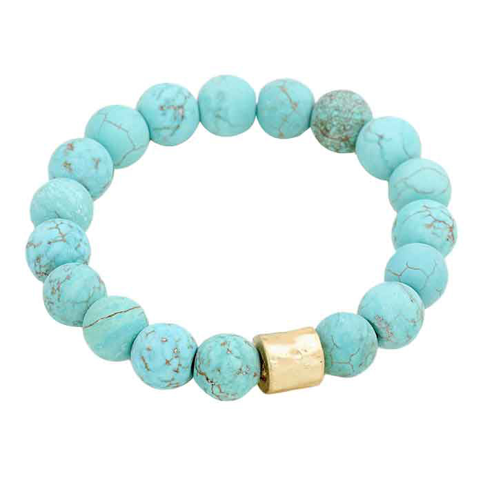 Semi precious stone beaded stretch bracelet