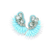 Felt Back Stone Embellished Boho Fringe Earrings