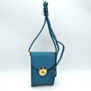 Textured Crossbody Phone Bag with Turn-Lock Closure