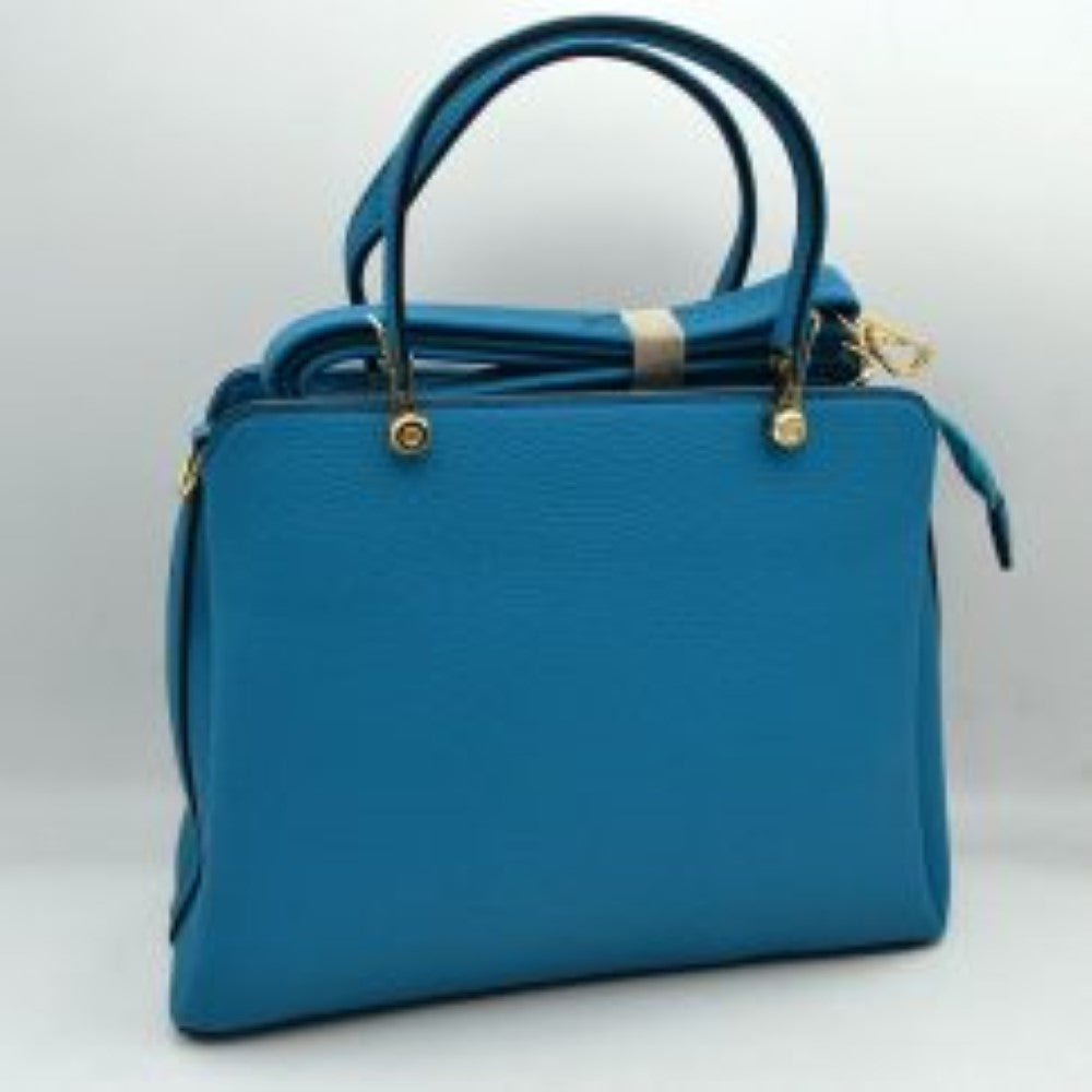 Structured Top Handle Handbag with Zipper Closures