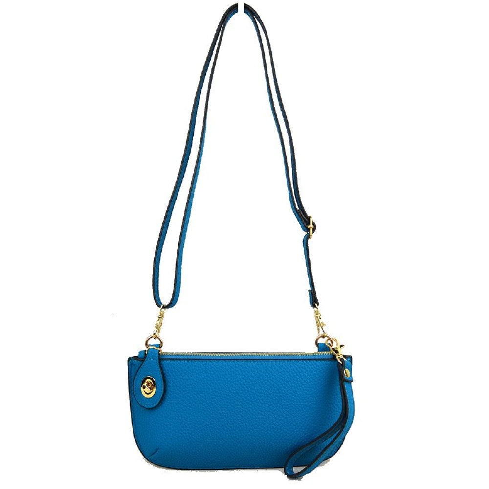 Pebbled Crossbody Clutch Bag with Removable Straps