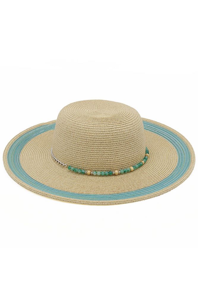 Beaded Band Summer Straw Sun Hat