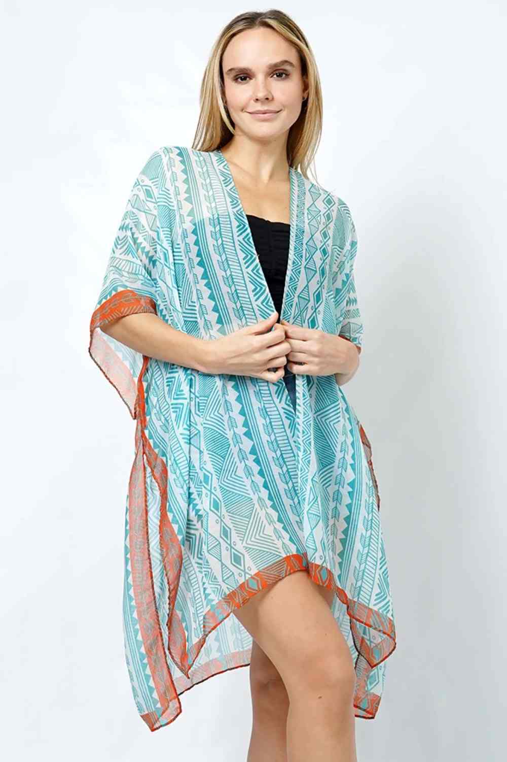 Ethnic Pattern Print Kimono
