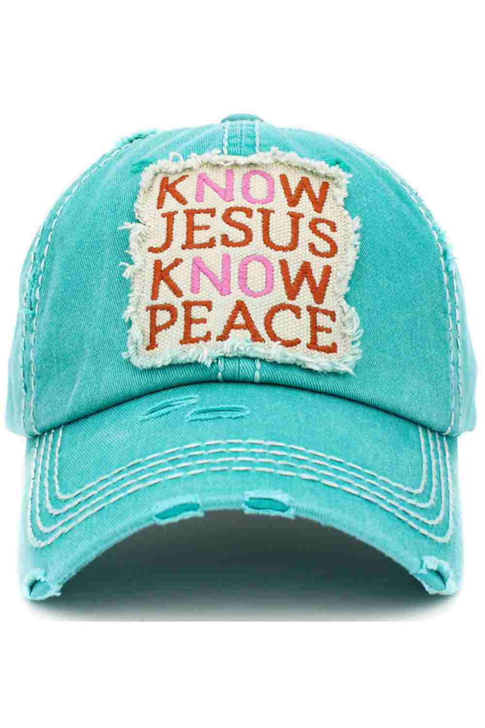KNOW JESUS KNOW PEACE VINTAGE BASEBALL CAP