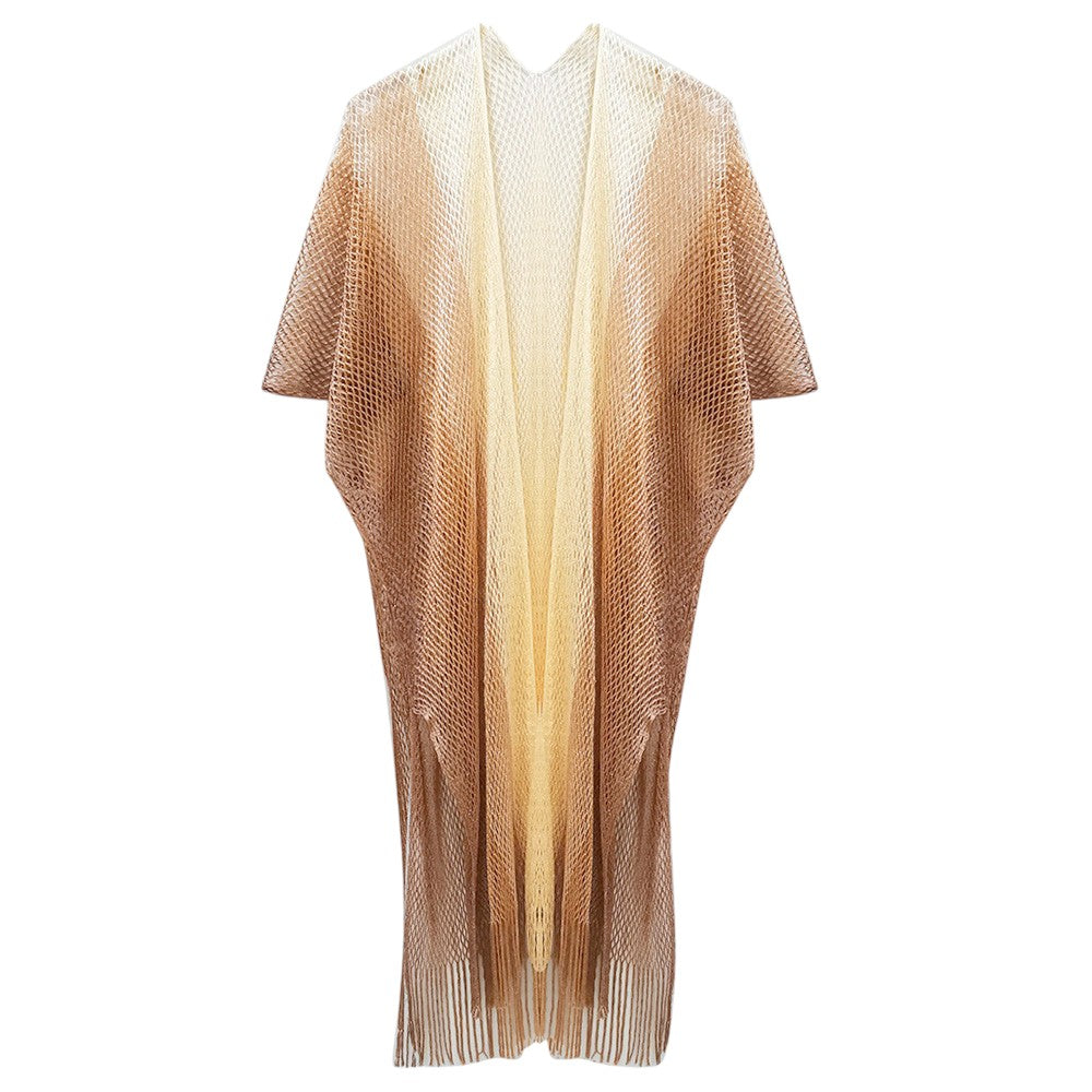 Two Tone Lurex Kimono Poncho