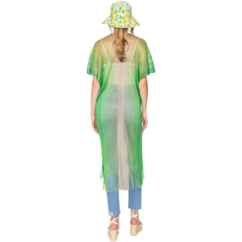 Two Tone Lurex Kimono Poncho