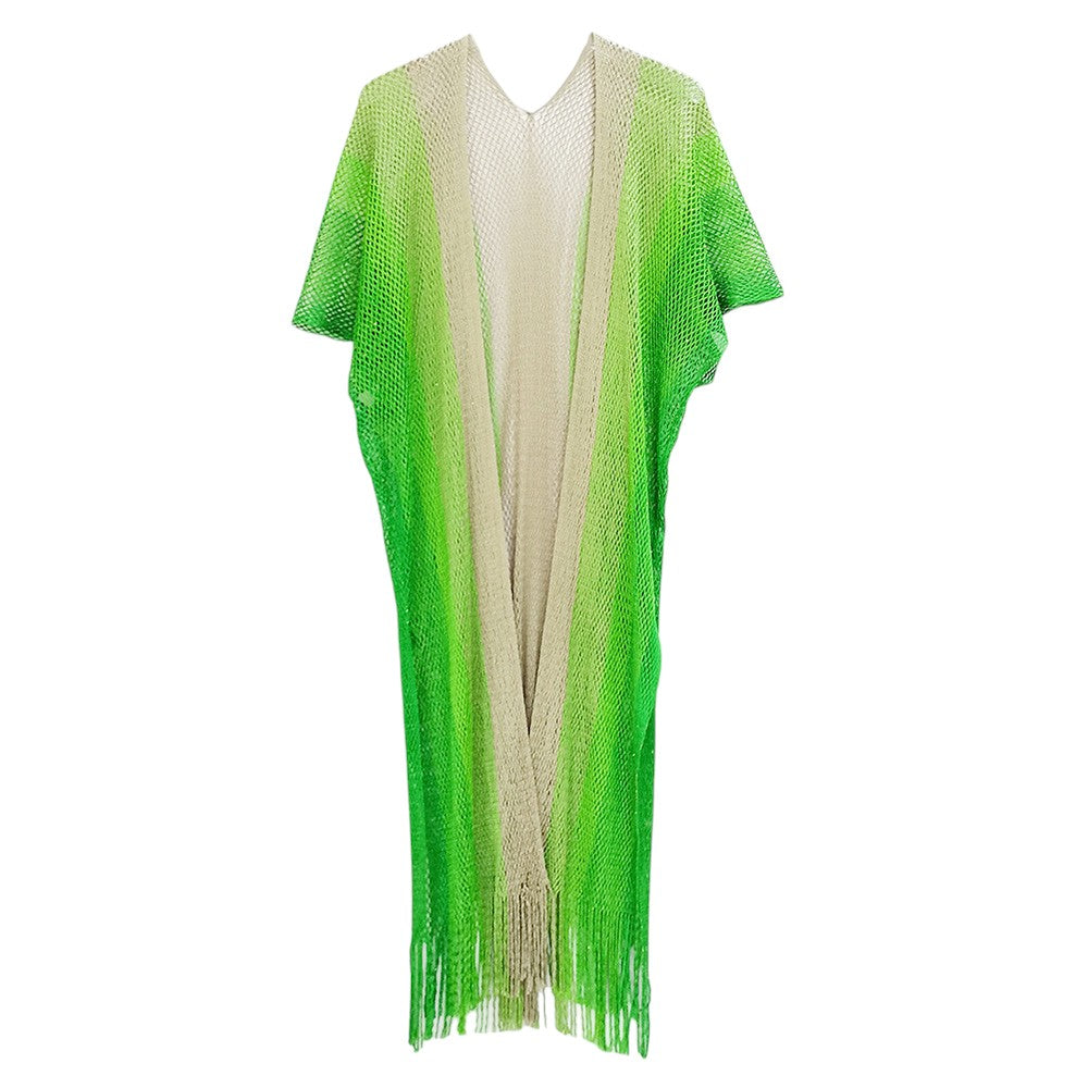 Two Tone Lurex Kimono Poncho