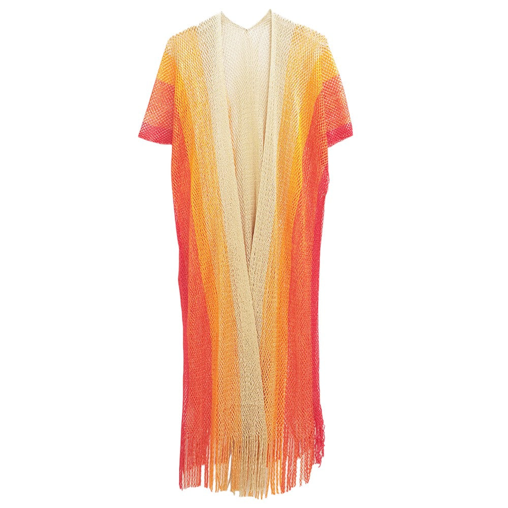 Two Tone Lurex Kimono Poncho