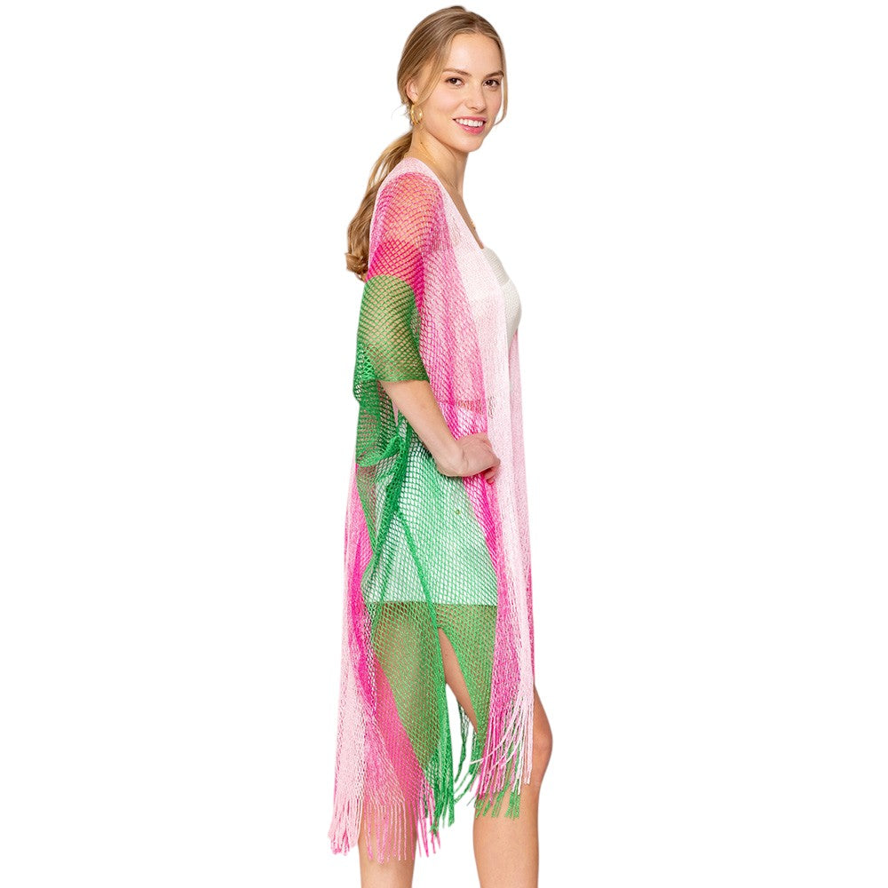 Two Tone Lurex Kimono Poncho