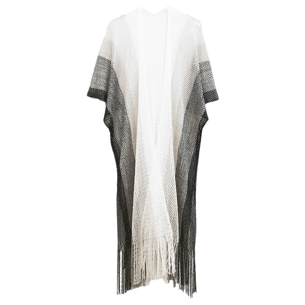 Two Tone Lurex Kimono Poncho