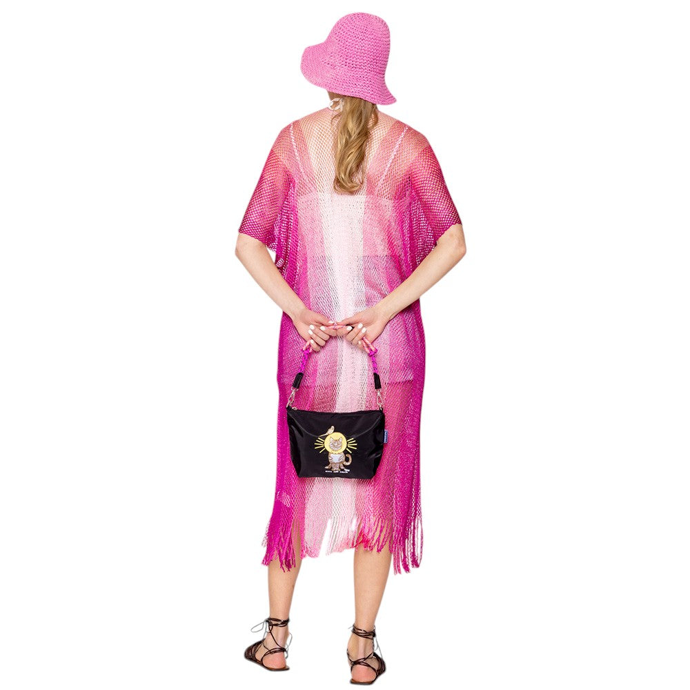 Two Tone Lurex Kimono Poncho