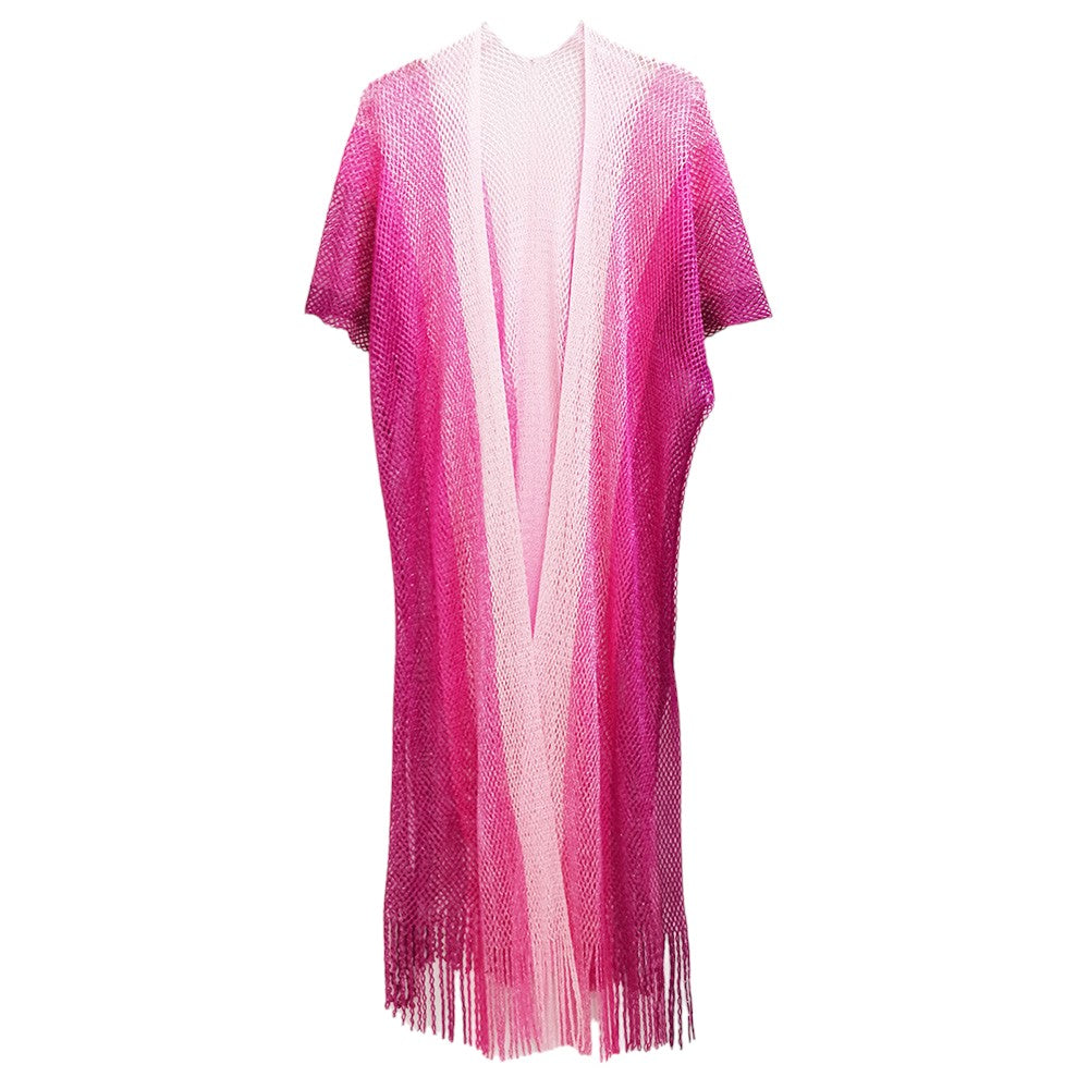Two Tone Lurex Kimono Poncho