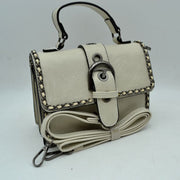 Vintage Crossbody Satchel Bag with Chain Trim