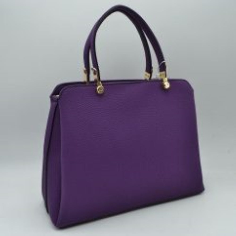 Structured Top Handle Handbag with Zipper Closures