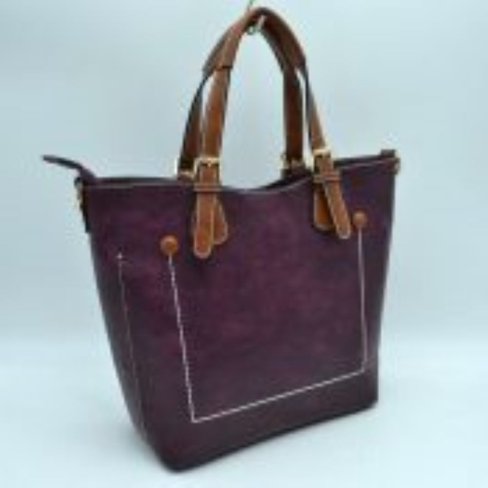 Vegan Leather Tote Shoulder Handbags For Women