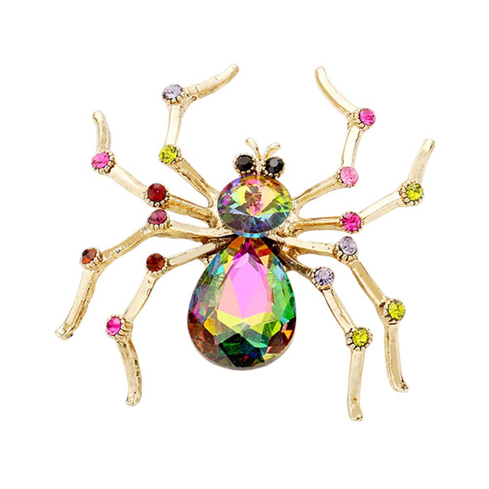 Crystal Spider Pin Brooch