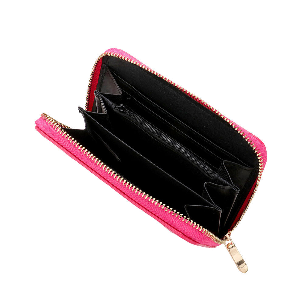 Diamond Patterned Solid Wallet