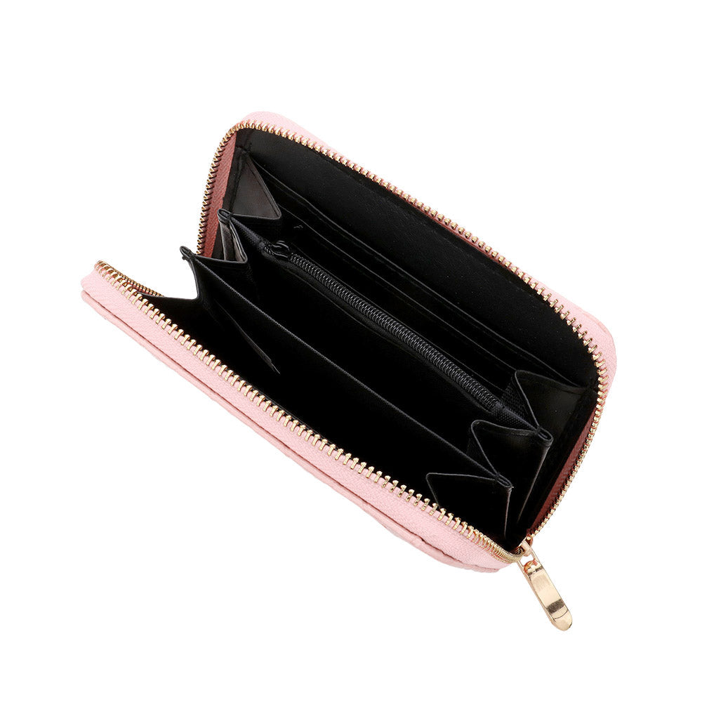 Diamond Patterned Solid Wallet