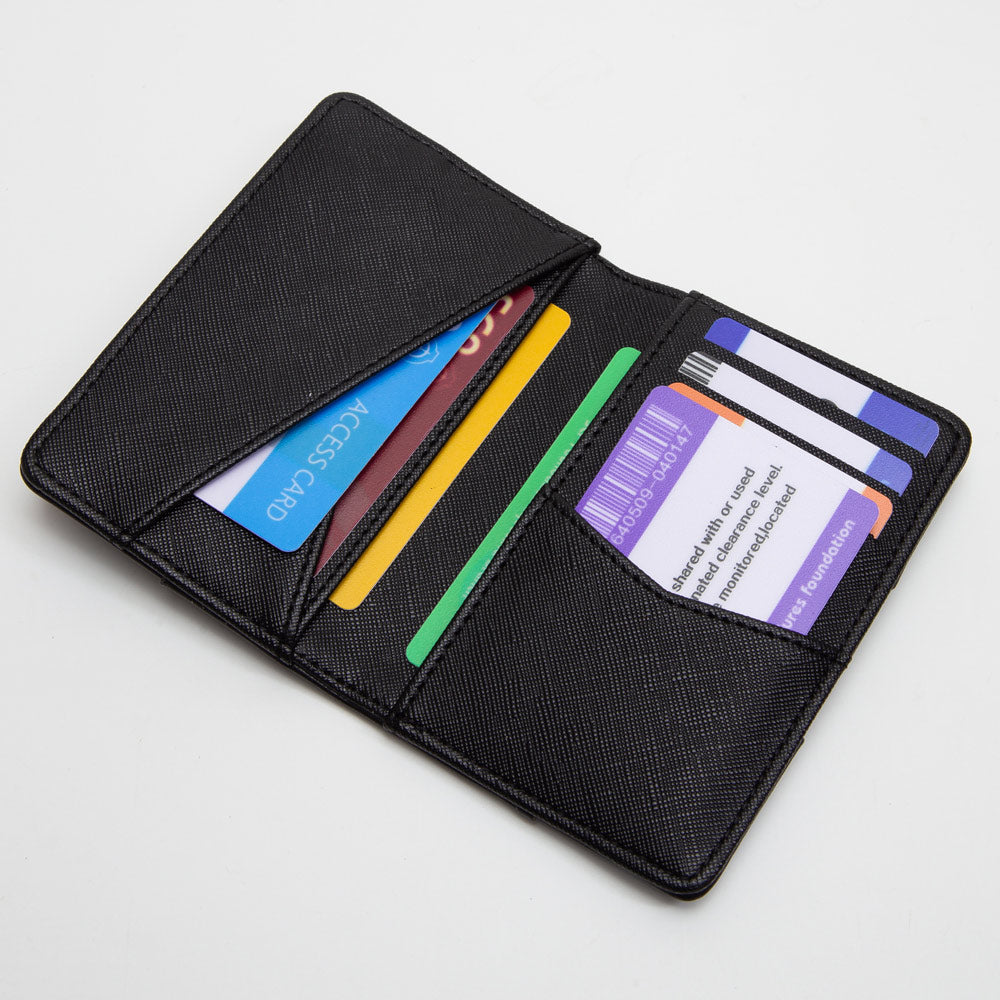 Faux Leather Weave Card Holder Wallet