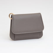 Faux Pebble Leather Compact Card Wallet Bag Charm