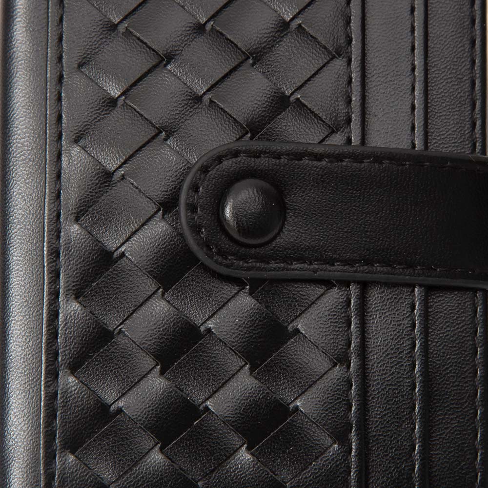 Faux Leather Classic Woven Card Holder Wallet
