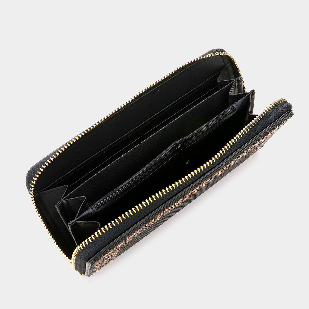 Bling Solid Zipper Wallet