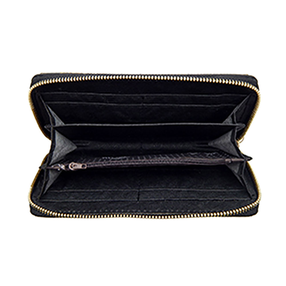 Seed Beaded Fleur de Lis Zipper Wallet