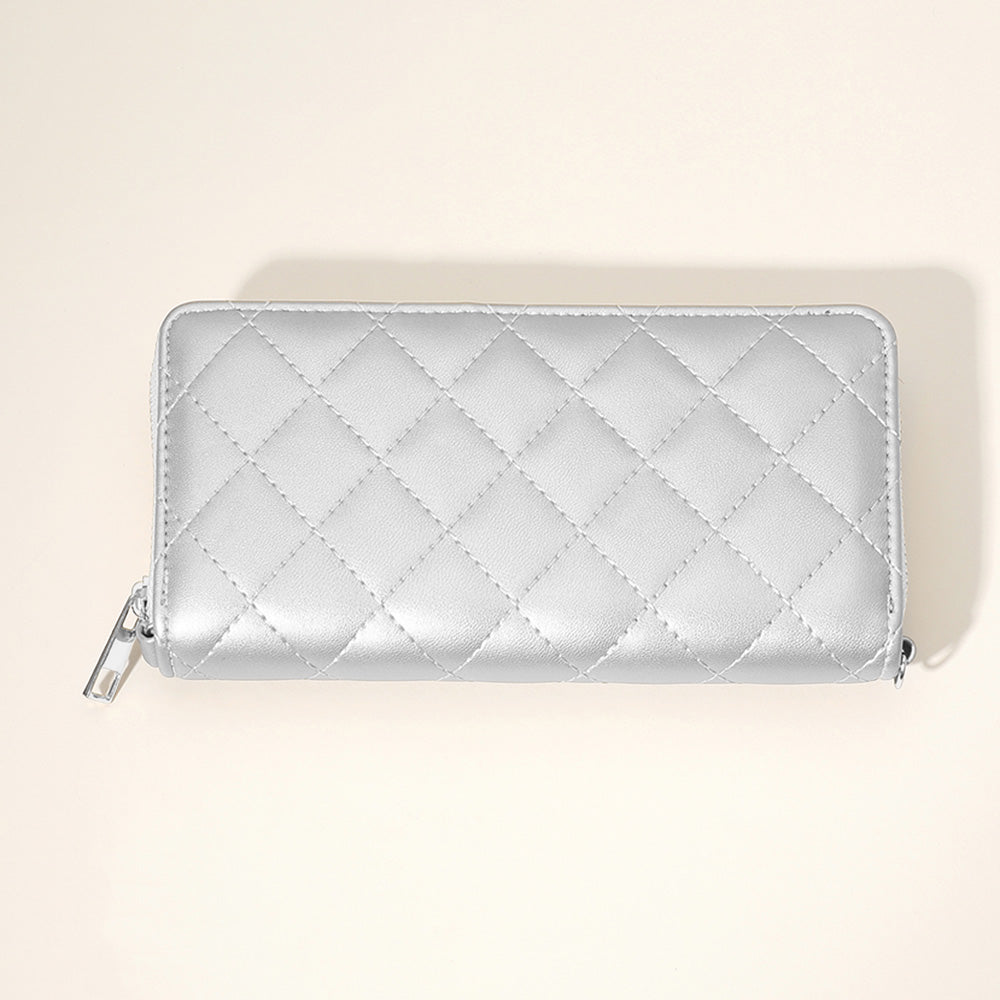 Quilted Faux Leather Long Wallet
