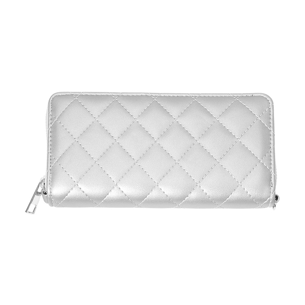 Quilted Faux Leather Long Wallet